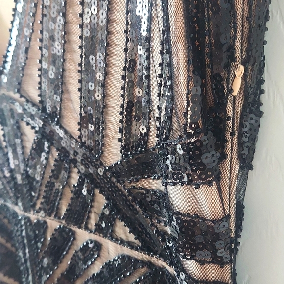 1920s Mermaid Maxi Long Dress Sequin Formal Dress Large - Picture 3 of 6